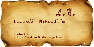 Laczkó Nikodém névjegykártya
